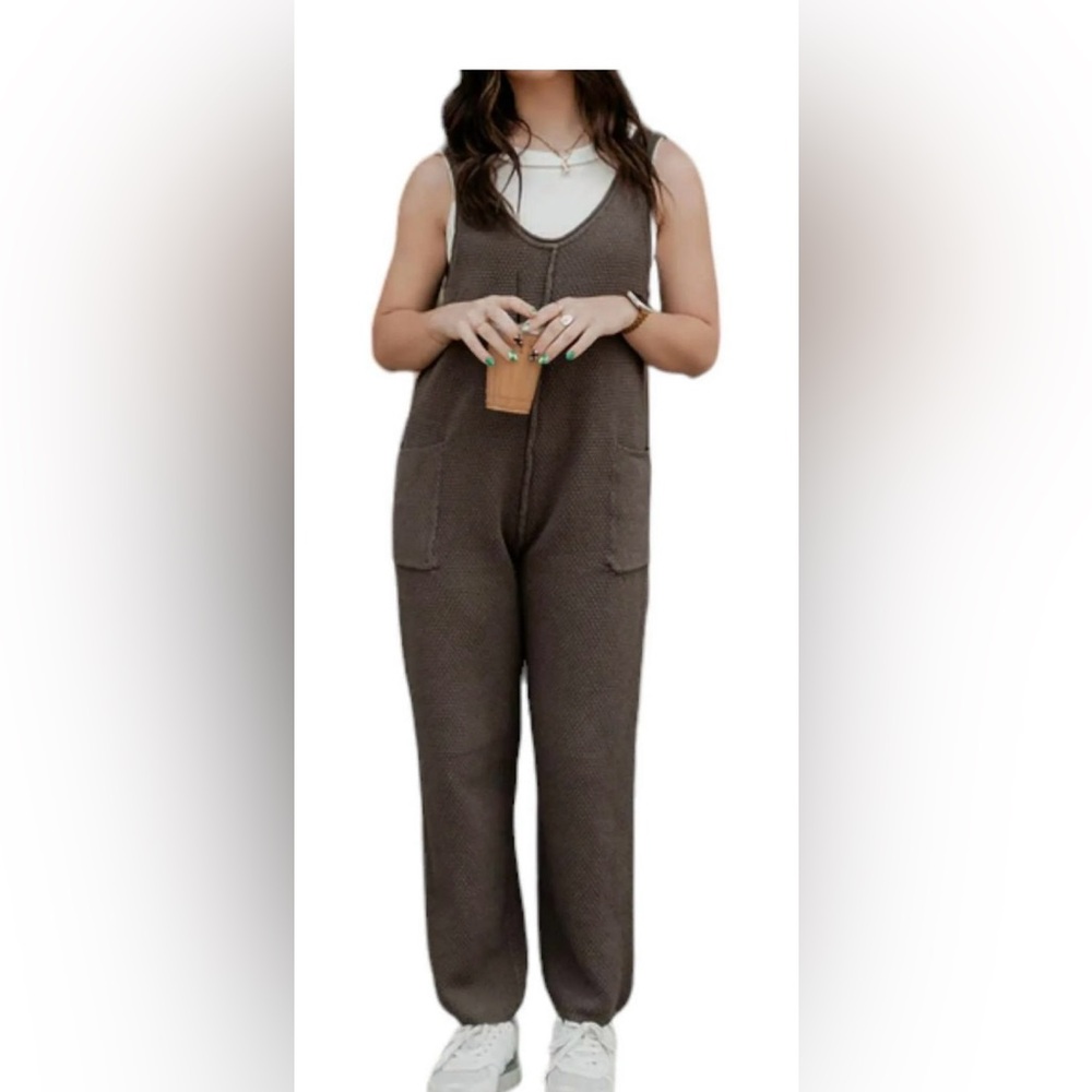 NWT Brown Sleeveless Jumpsuit